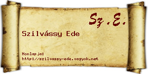 Szilvássy Ede névjegykártya